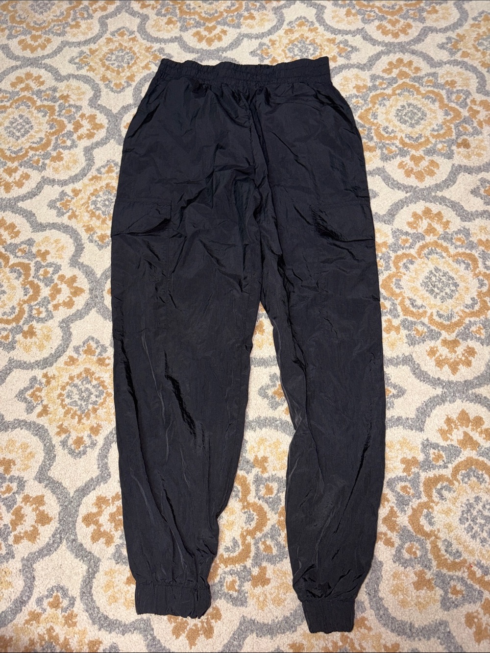 Ardene black waterproof cargo joggers